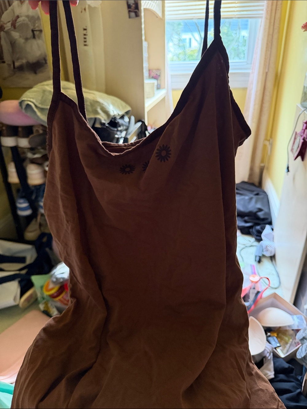 H&M Brown Mini Sundress with Daisy Detail